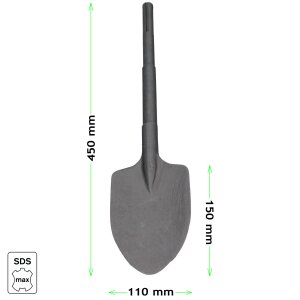 GEPCO SDS-Max Dluto Lopatkowe 110 x 450 mm do Betonu, Asfaltu, Murów i Prac Ziemnych