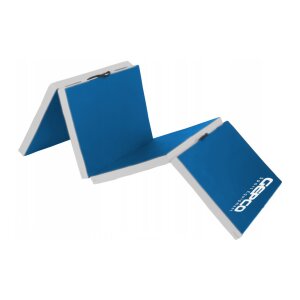 Tapis de Gymnastique Yoga Pliable Tapis Fitness Matelas 300x120x5cm Bleu / Gris